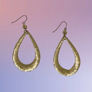 Teardrop Statement Earrings | Gold Tone | Textured